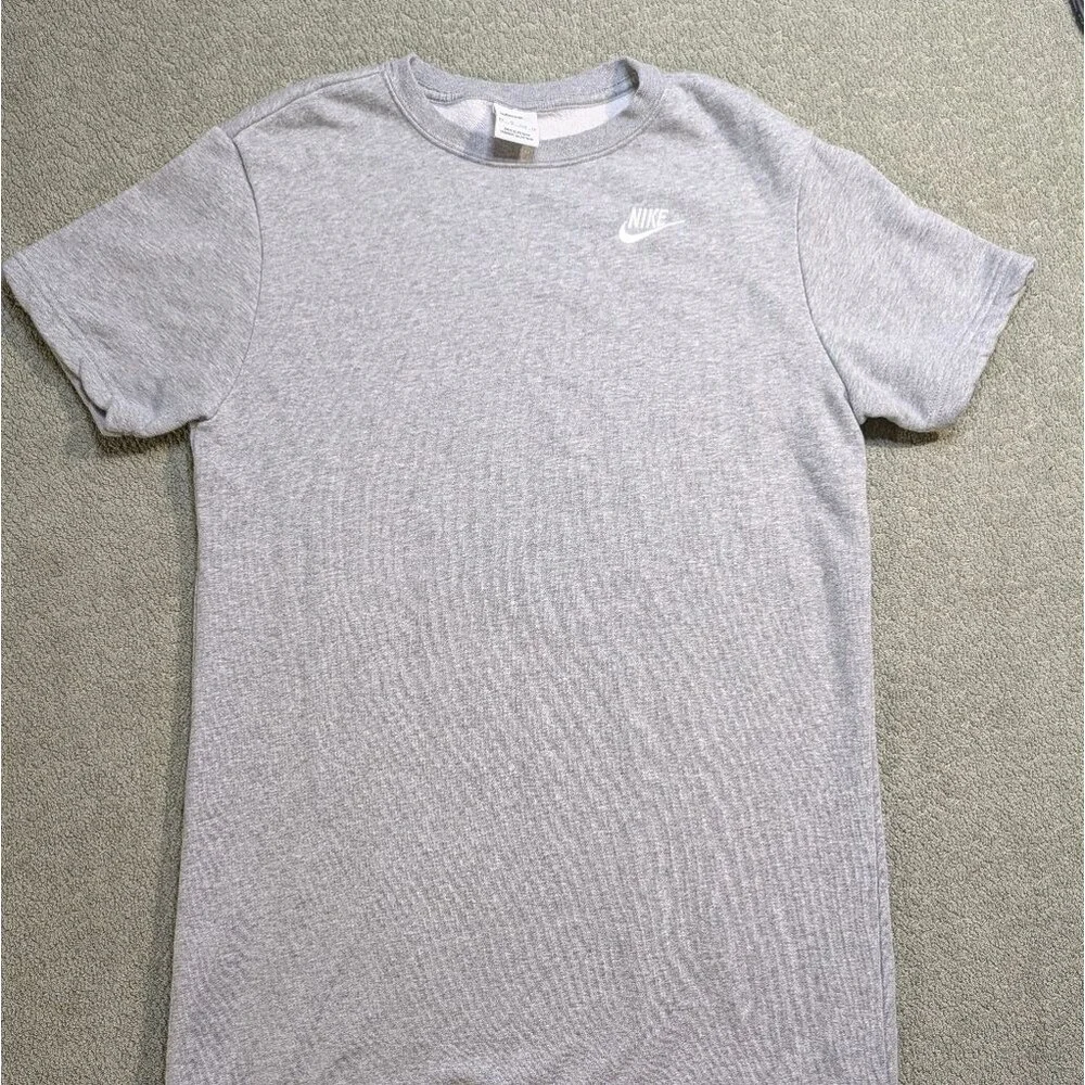 Nike Light Gray Short Sleeve Sweater Fleece Dress XS extra Small